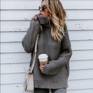 Blushing Heart Chunky Cowl Knit Sweater VICI S/M